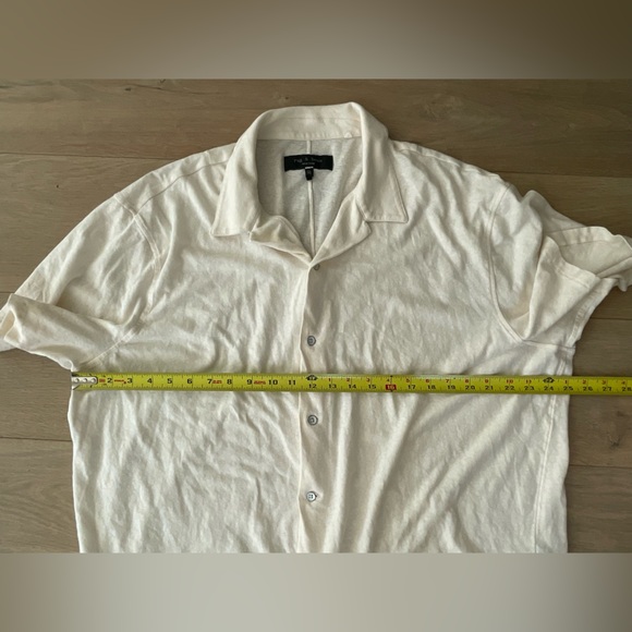 Rag & Bone men’s cream linen cotton blend button up - size XXL - Picture 6 of 7